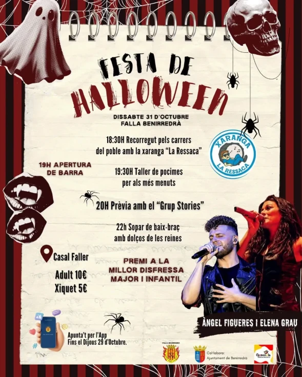 Benirredrà celebra Halloween con una gran fiesta organizada por la Falla