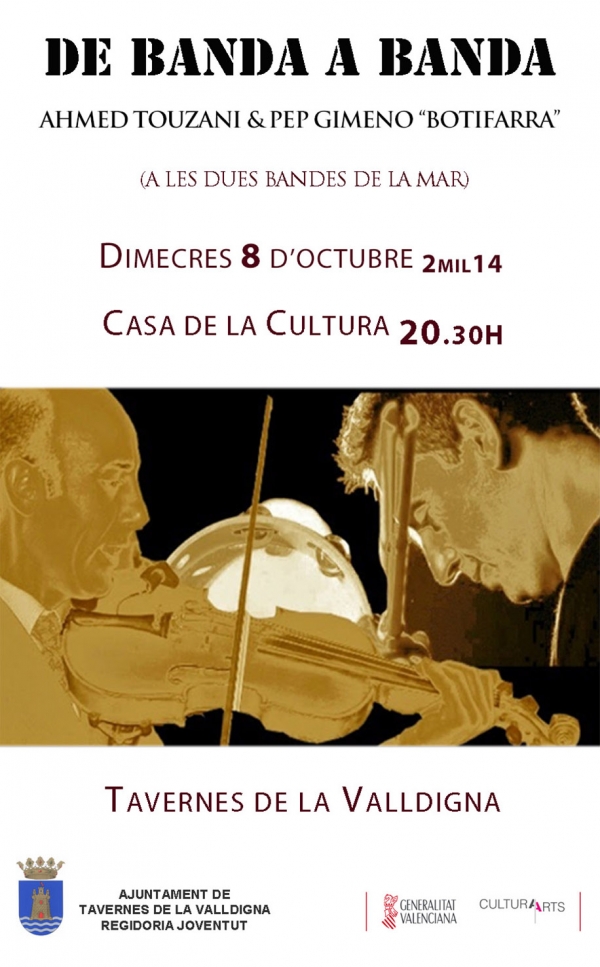 Tavernes de la Valldigna programa un recital de Pep Gimeno Botifarra y Ahmed Touzani para celebrar el 9 de octubre