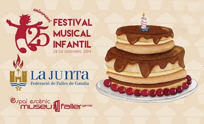 Las Fallas de Gandia celebran el 25 aniversario del Festival Musical Infantil