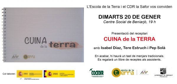 Se presenta el libro de recetas ‘Cocina de la Tierra’, publicado por el CDR la Safor