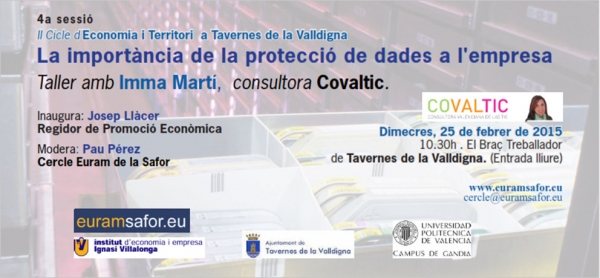 Tavernes de la Valldigna programa una charla sobre la protección de datos
