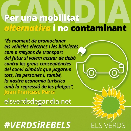 Los Verdes de Gandia en contra de la ocupación de espacios peatonales para la Feria del Motor