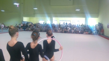 El equipo de gimnasia Rítmica Vida Gandia ofrece exhibiciones