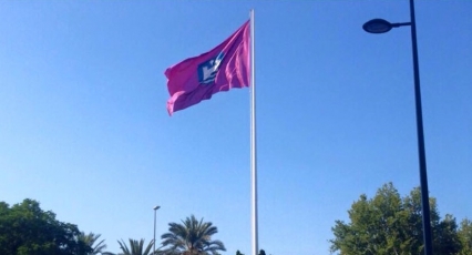 El Gobierno de Gandia asegura no conocer quién cambió la bandera de la rotonda del Jardinet 