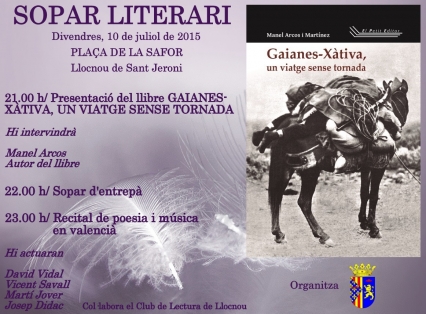 Llocnou de Sant Jeroni celebra el Sopar Literari