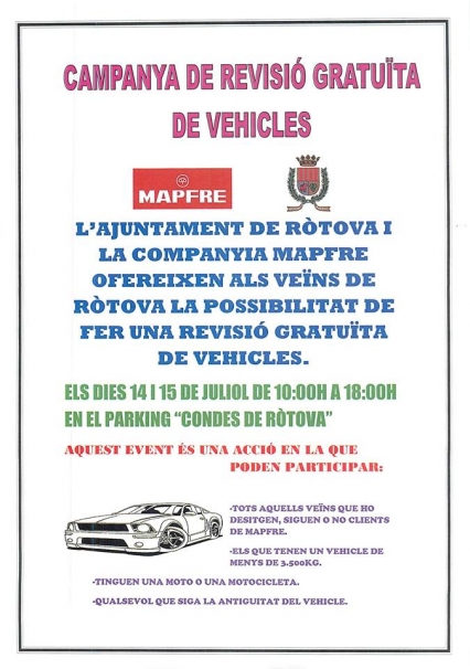 El Ayuntamiento de Rótova y la compañía Mapfre posibilitan a sus vecinos una revisión gratuita de sus vehículos