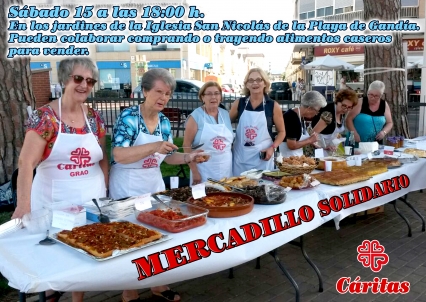 En Gandia, Caritas organiza un mercadillo solidario