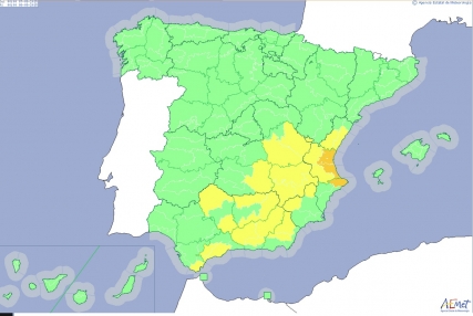 La Safor en alerta naranja por fuertes lluvias y tormentas