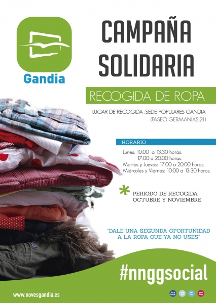 NNGG Gandia inicia una campaña solidaria de recogida de ropa