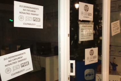 Nueva agresión a la sede del PP en Gandia con mensaje para PSOE y C's