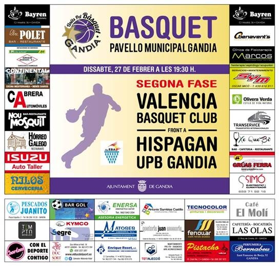 Units pel Básquet Gandia jugará en el primer partido de la segunda fase