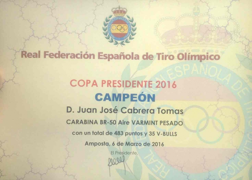 Juan José Cabrera, del Club de Tiro de Oliva, se proclama campeón de España