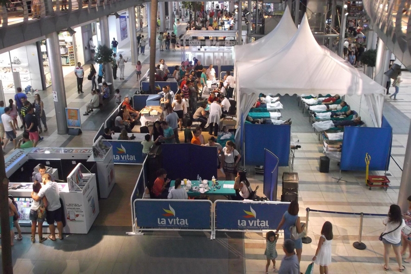 Maratón de donación de sangre en el centro comercial La Vital de Gandia