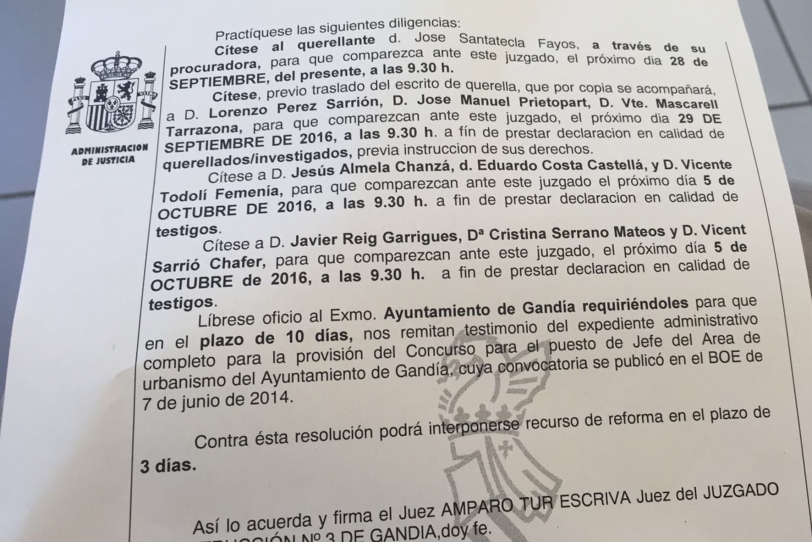 Una jueza cita como imputados por prevaricación a Prieto y Mascarell