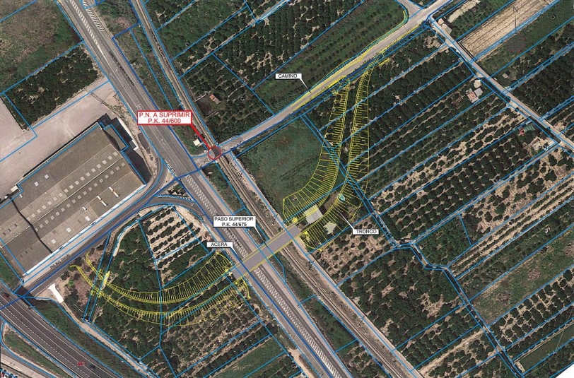 Adif inicia la expropiación de terrenos para el paso elevado en Xeresa