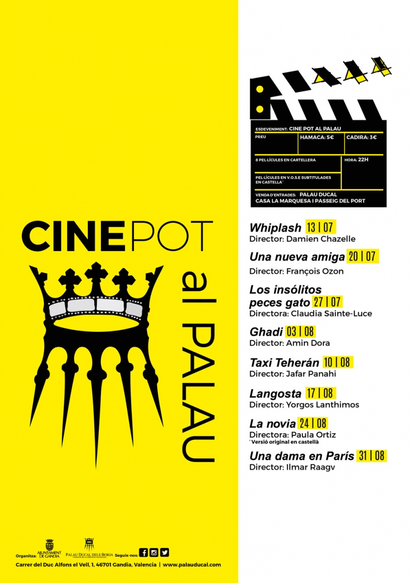 El Palau Ducal de Gandia acoge por primera vez el Cine Pot