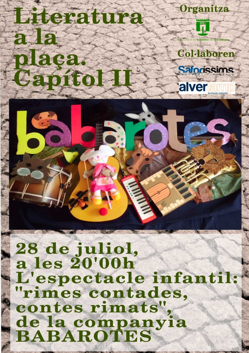 Benifairó celebra este jueves 'Rimes Contades, Contes Rimats' de Babarotes