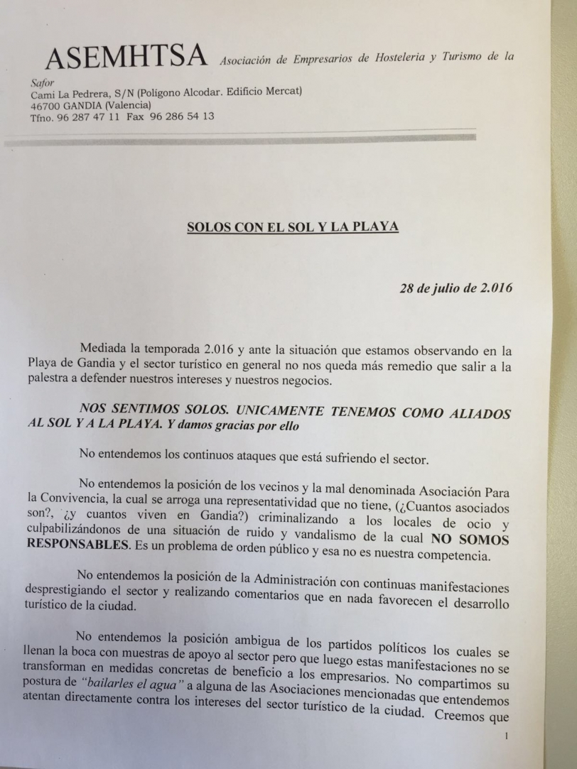 El sector turístico de Gandia explota