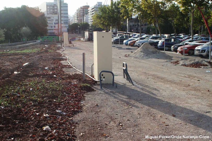 Las obras del parque del Recinto Ferial de Gandia paralizadas todo el verano