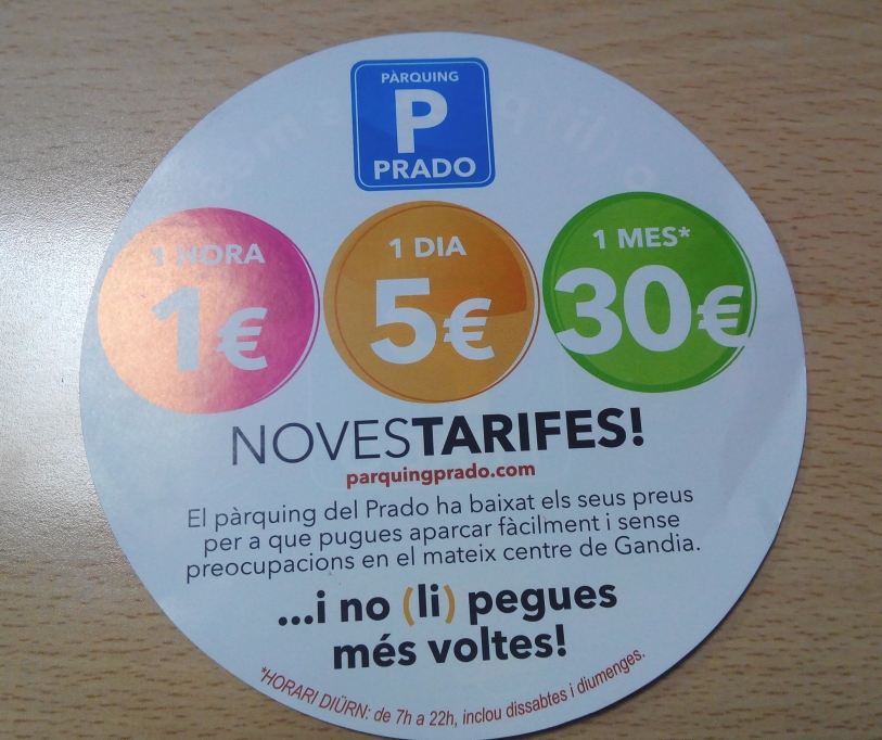 Precios anti-crisis para el parking del Prado del Gandia 