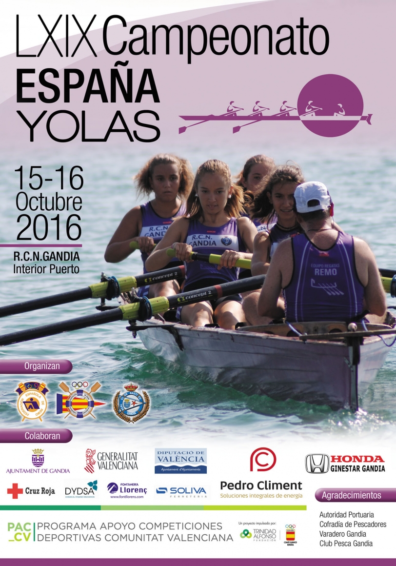 Gandia acoge la 69 edición del Campeonato de España de Yolas