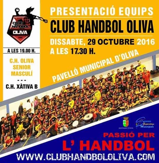 El Club de Handbol Oliva presenta hoy a todos sus equipos