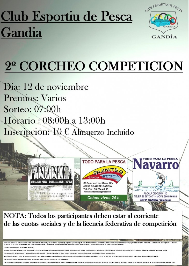 El Club de Pesca Gandia celebra el segundo concurso de Corcheo Competición