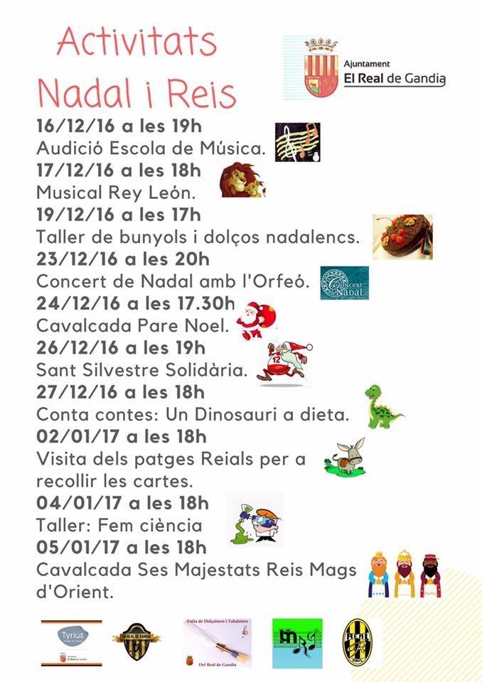 Actividades navideñas para toda la familia en el Real de Gandia