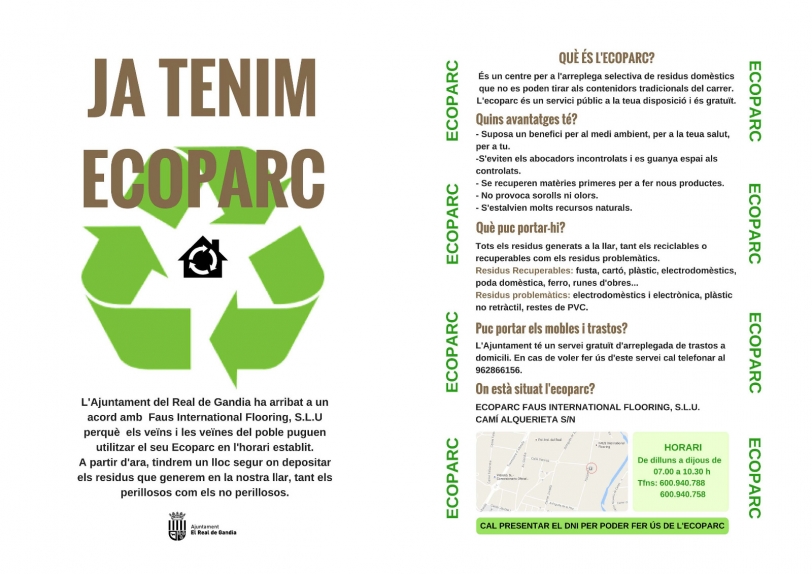 El municipio del Real de Gandia ya dispone de un Ecoparque