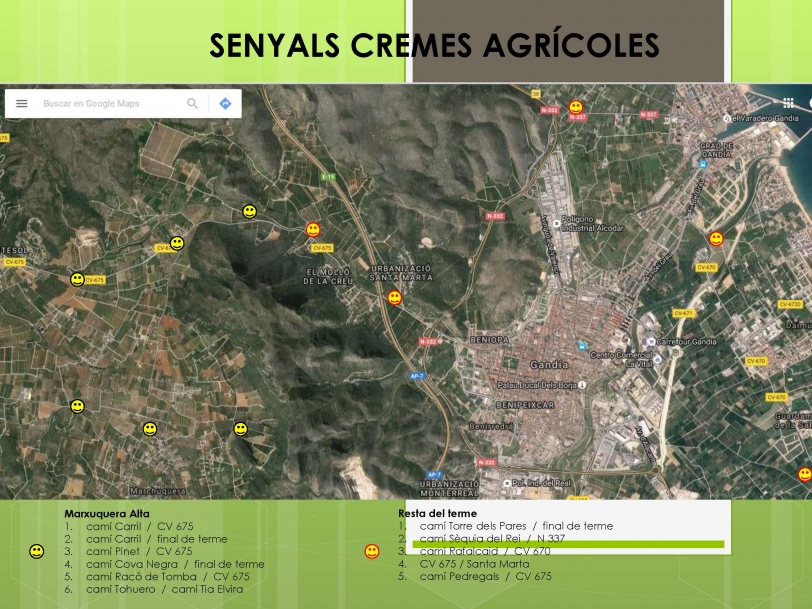 Gandia intensifica la comunicación del plan de quemas agrícolas
