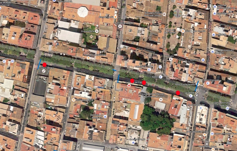 Cortes de circulación en el Paseo Germanías de Gandia por obras en su firme