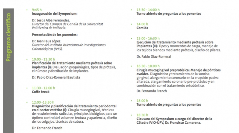 La Cátedra IVIO- UPV organiza un Simposio en el Campus de Gandia de la UPV
