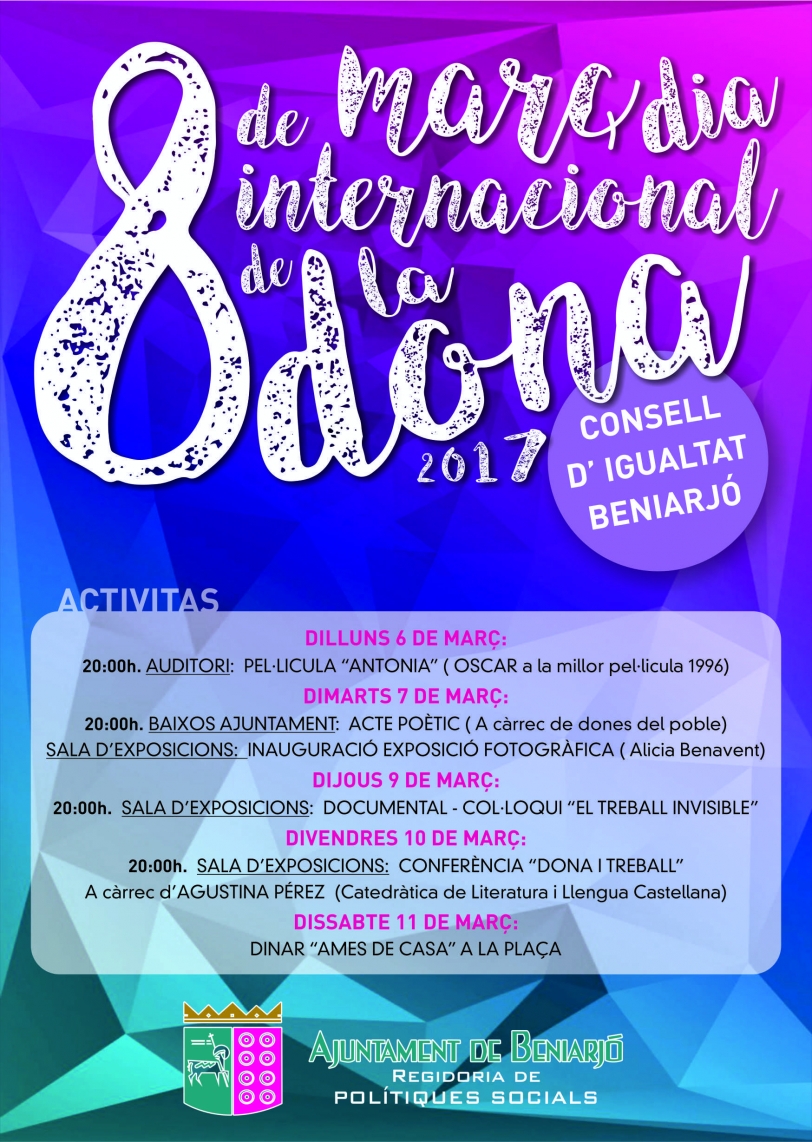 El Ayuntamiento de Beniarjó celebra el Día Internacional de la Mujer