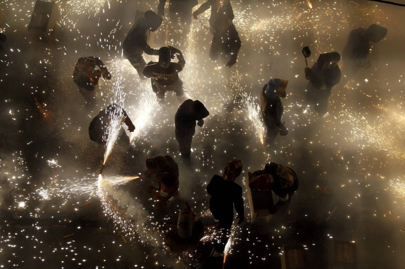 Despertà, passejà, correfoc y cordà todo en  Potríes, capital del fuego