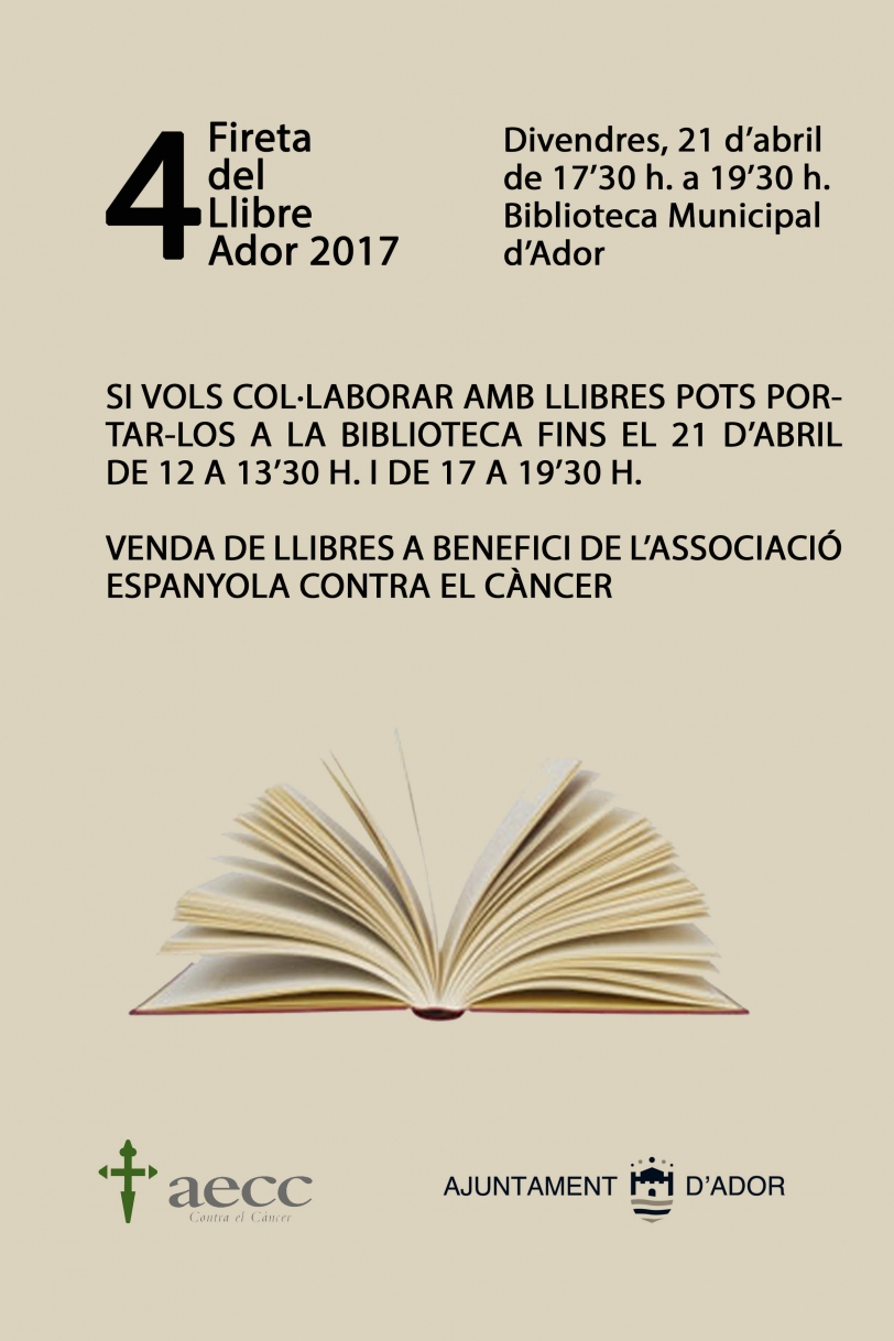 Ador celebra la Cuarta Feria del Libro en beneficio contra el cáncer
