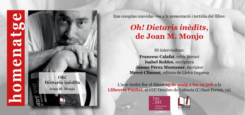 Presentación del libro `Oh! Dietaris inèdits` de Joan M. Monjo