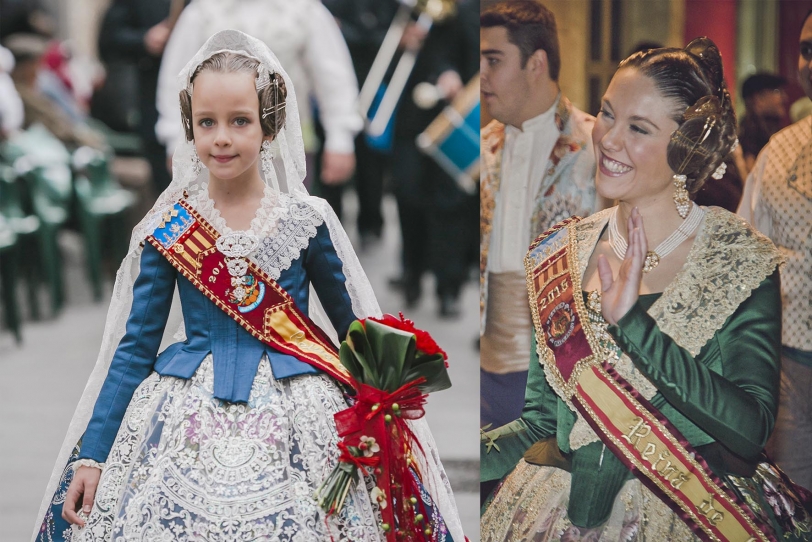 Nuria Llopis (Màrtirs) y Sara Sanvíctor (Prado) falleras mayores de Gandia