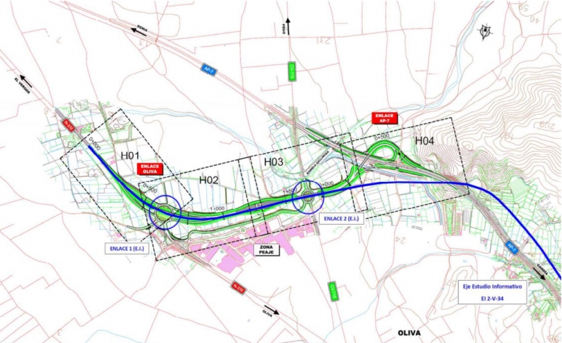 Fomento aprueba el trazado de la conexión entre la N-332 con la AP-7