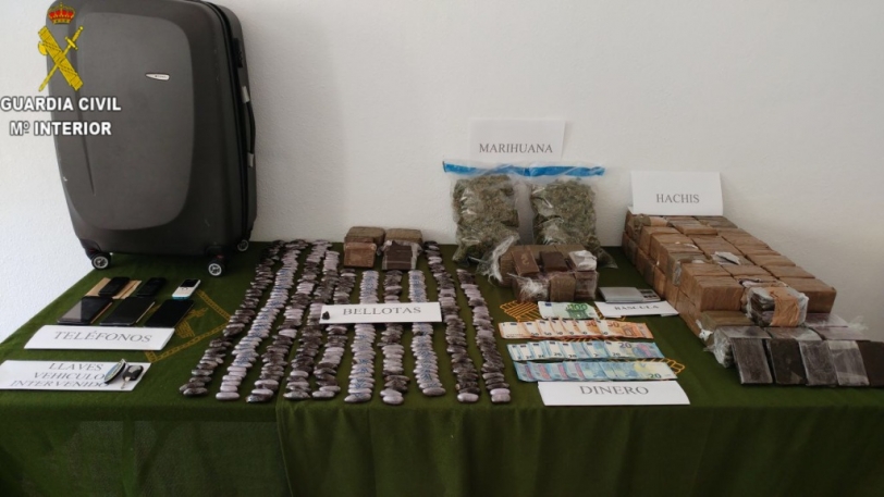 41 kilos de droga incautados por la guardia civil en zonas de ocio de Oliva