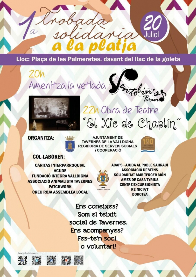 La playa de Tavernes acogerá el 20 de julio la Primera Trobada Solidària