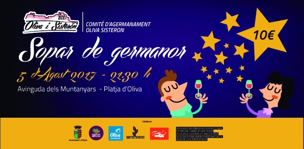 Oliva celebrará su primer `Sopar de Germanor´ el 5 de agosto