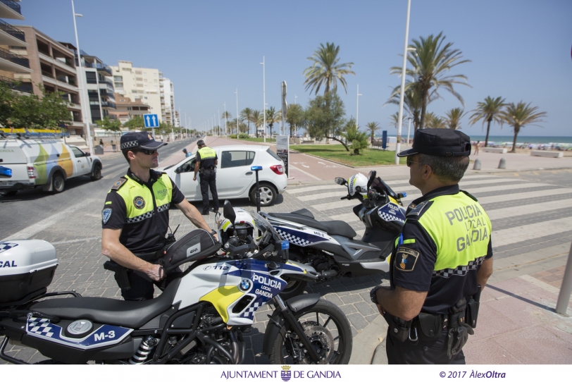 La Policia Local de Gandia impone 282 actas durante el fin de semana 