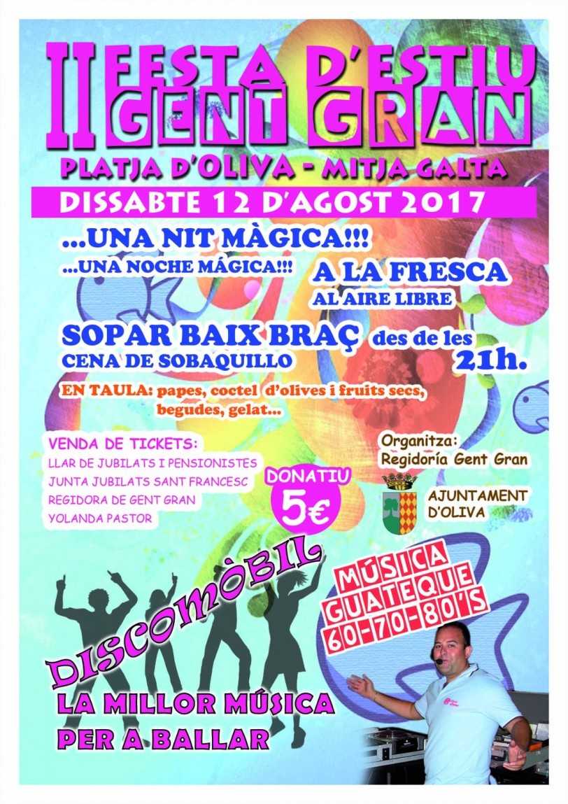 Gent Gran organiza por segunda vez una fiesta para mayores en Oliva