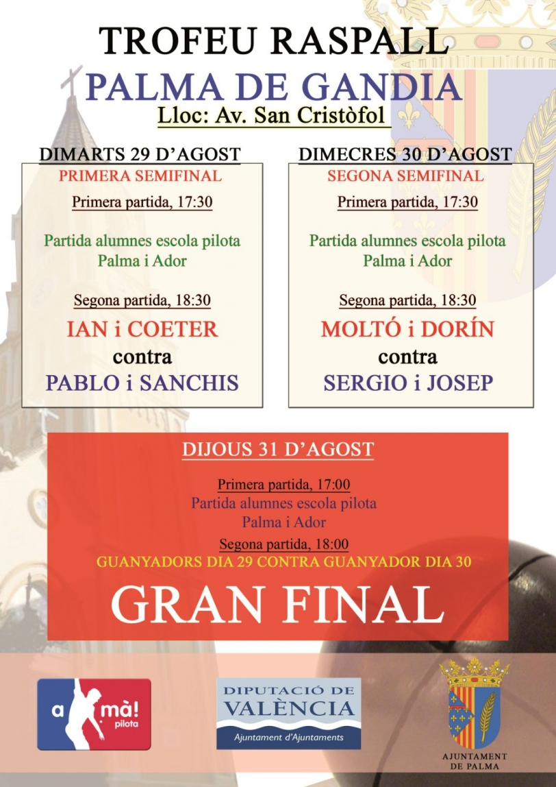 Se inicia el torneo veraniego de raspall en Palma de Gandia