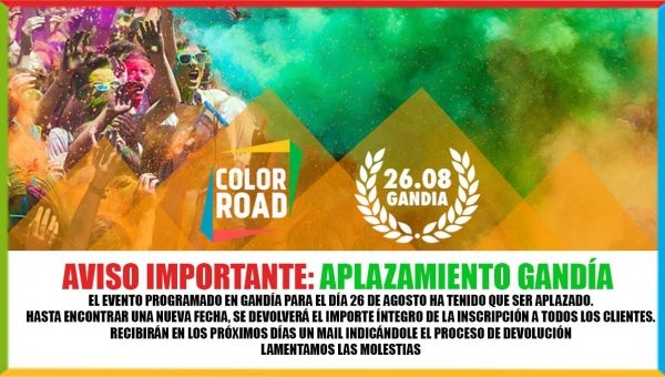 La organización de la Color Road aplaza el evento previsto para el sábado 26