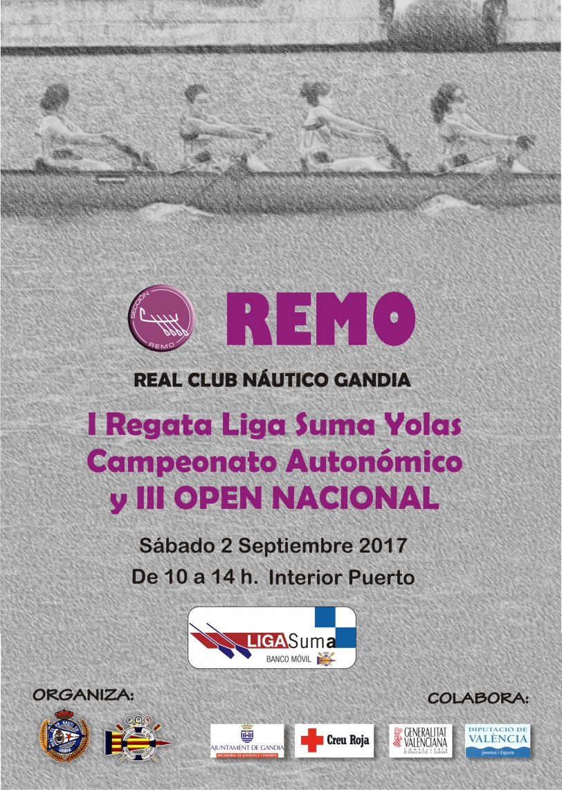 El Puerto de Gandia acogerá el III Open Nacional de Remo el 2 de septiembre