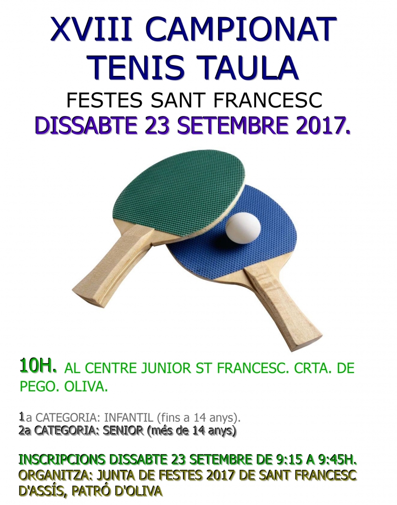 XVIII Campeonato de tenis de mesa en Oliva