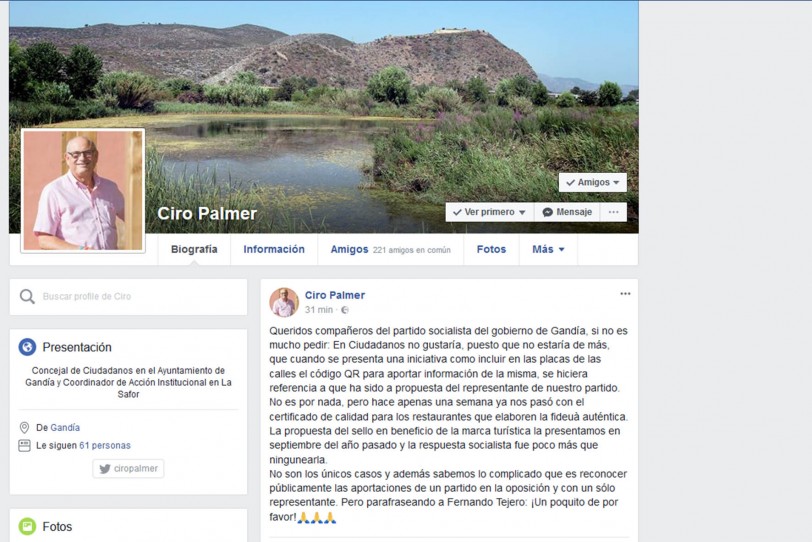 Palmer reivindica acciones del Gobierno de Gandia que son de Ciudadanos