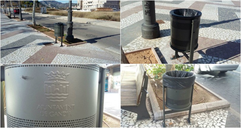 Gandia inicia la instalación y sustitución de más de 700 papeleras