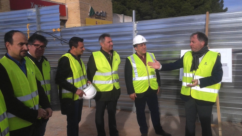 El paso inferior para peatones de la estación de Xeraco en plena ejecución